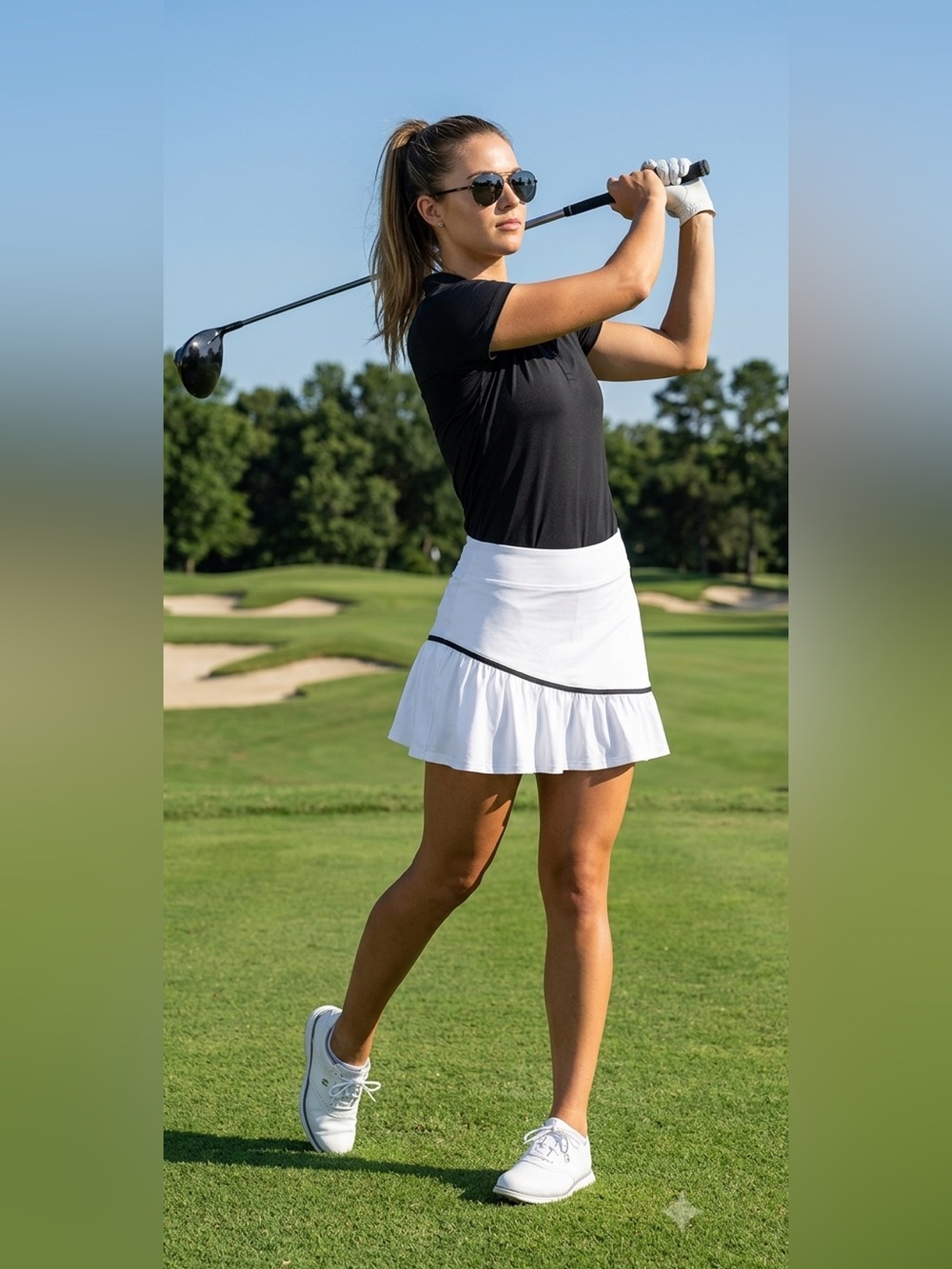 InPhorm NYC‎ designer athletic White Skort with Black Trim